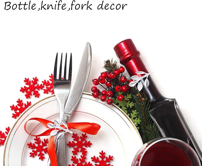 Hotop Set of 36 Leaf Napkin Rings Silver Metal Napkin Rings Holders Bulk - Image 7