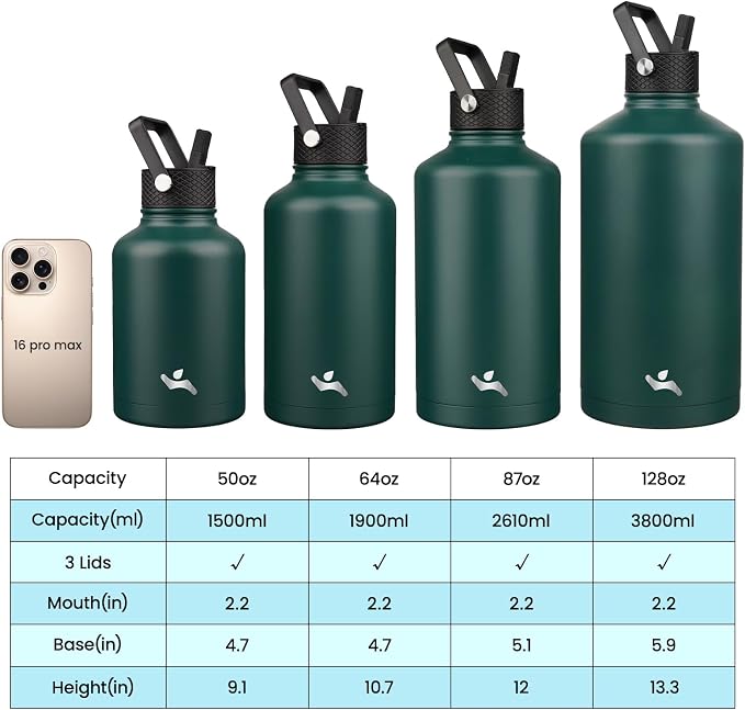 Konokyo 87 oz Insulated Stainless Steel Water Bottle Jug - Image 4