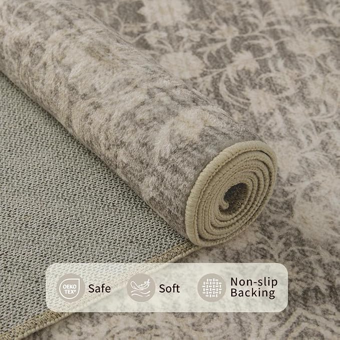 10x14 Washable Area Rug for Living Room, Extra Large Neutral Vintage Boho Rugs - Image 5