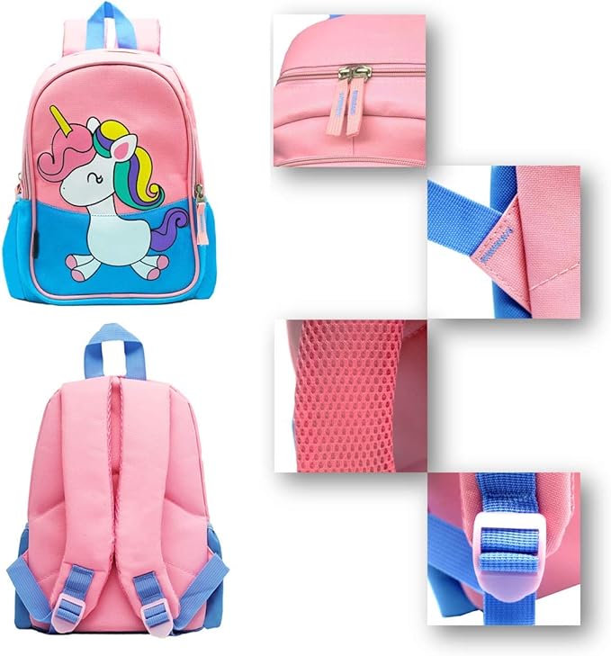 12 Inch Kids Small Toddler Preschool Travel Backpack Cool Cute Cartoon Daypack (Little Blue Unicorn)