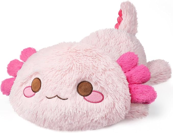 Cuckool Pink Axolotl Stuffed Animals, Microwavable Stuffed Animals Heating Pad for Cramps, Pain Stress Relief, Heatable & Coolable Lavender Scented Plush Toys for Anxiety, Women & Kids Bedtime
