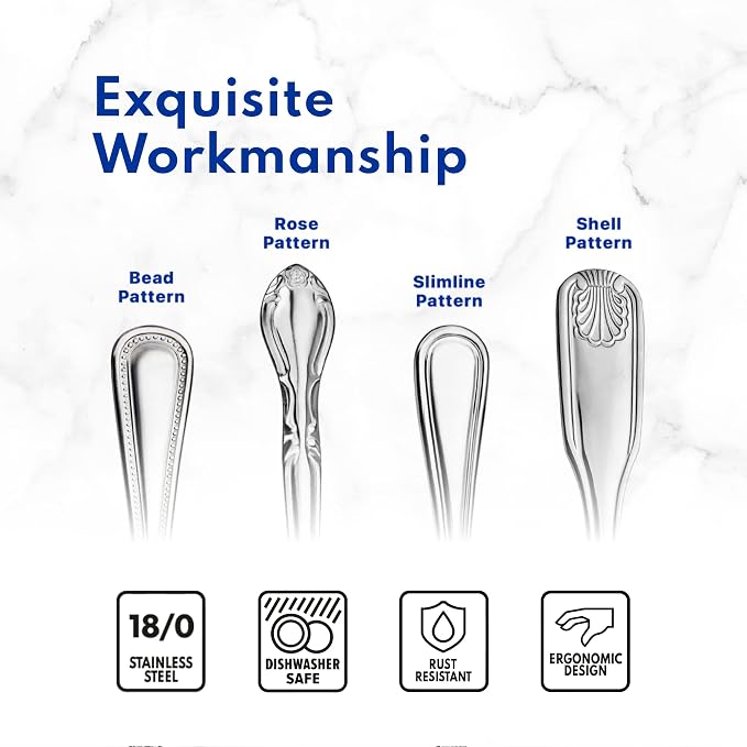 Artaste 59380 Rain 18/10 Stainless Steel Flatware 36-Piece set, Service of 12 - Image 6