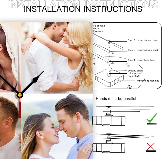 Generic Custom Wall Clock Personalized Wall Photo Customized Round Clock for Birthday Wedding Present Family Friends Gifts, 10inch-25cm