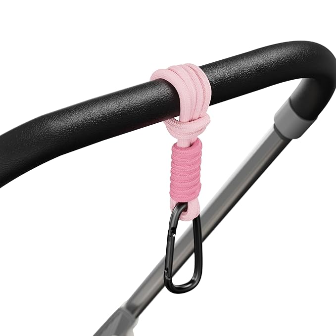 SURDOCA Baby Stroller Hooks, Stroller Clips and Hooks for Diaper Bag, Mommy Bag Hook for Stroller Heavy Duty, Universal Stroller Hanger and Strap, Stroller Accessories for Mom