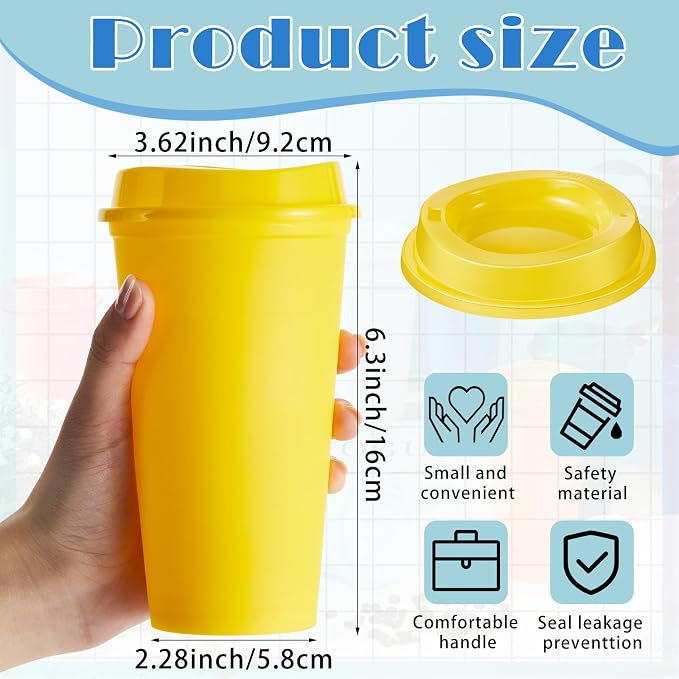 FillTouch 12 Pcs 16 oz Reusable Coffee Cups - Image 2