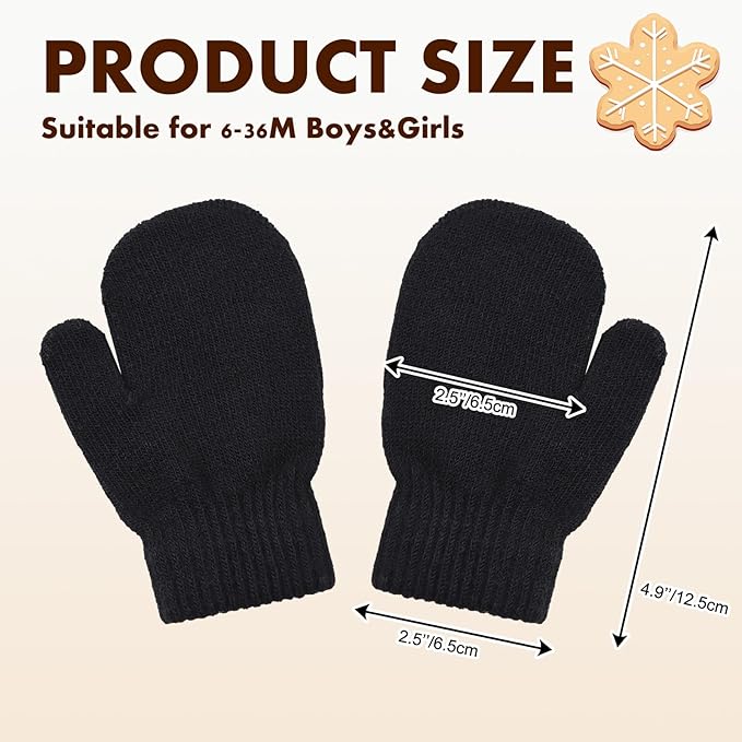 Baby Winter Mittens Toddler Stretch Knit Gloves Magic Warm Glove for Baby Boys Girls