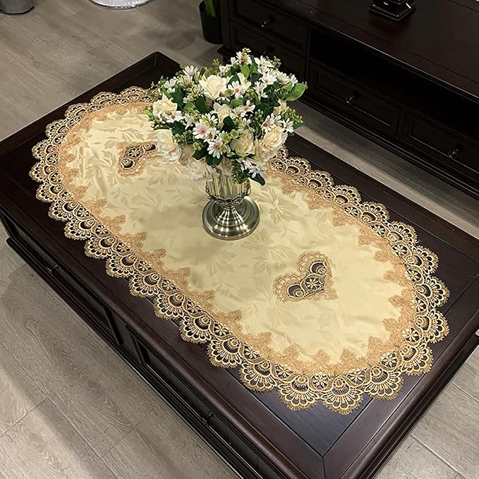 Coffee Tablecloth for Living Room Center Table Doilies Embroidery Lace - Image 3