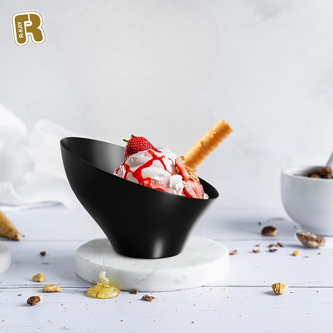 R-kay 6 Pack Angled Black Serving Bowls - Image 3