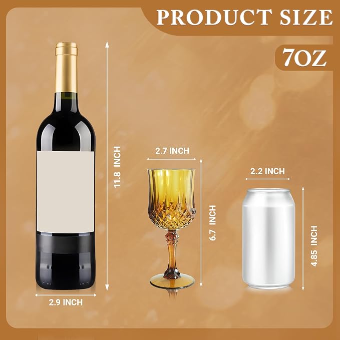 48Pack Plastic Wine Glasses, 7oz Vintage Goblets - Image 3