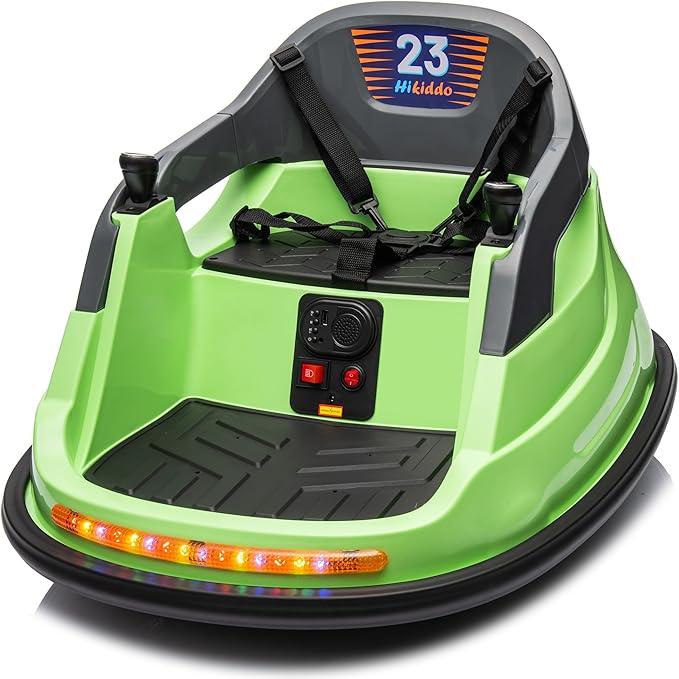 12V Kids Bumper Car, Electric Baby Bumper Car for Toddlers with Remote Control, 3 Speeds - Green