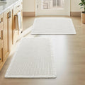 Upgraded Waffle Bath Mats Set of 2, Super Absorbent Non Slip Bath Mats by AMOAMI