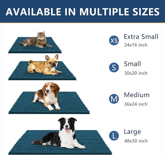 Smiry Dog Door Mat for Muddy Paws 30x20, Absorbent Dirt Trapper, Non-Slip - Image 3