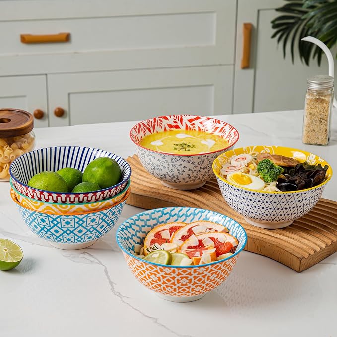 Ceramic Soup Bowls Set - 24 Oz Deep Cereal Bowl - 6 Inch Large Kitchen Dinner - Image 7