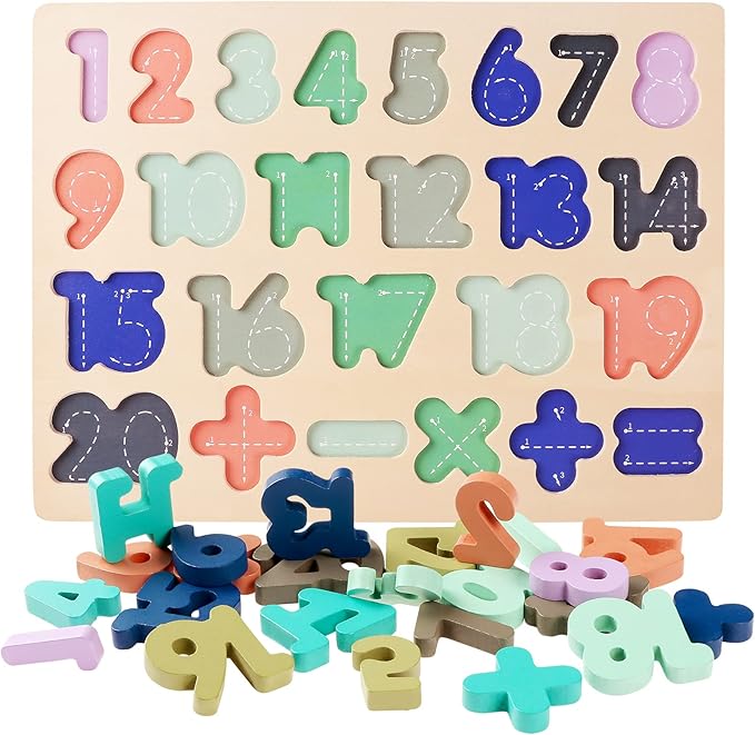 Wooden Puzzles for Toddlers, Kesletney Wooden Alphabet Number Shape Learning Puzzles for Kids, Preschool Educational Toys Gift for Boys Girls Ages 3 4 5 6 Years Old