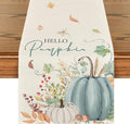 Artoid Mode 210 GSM Fall Table Runner 13x108 Inch Home Party Decor | Aqua Hello by ArtoidMode