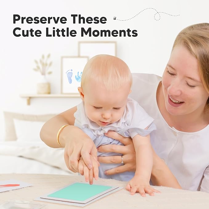 4-Pack Inkless Baby Hand and Footprint Kit - Mess Free Ink Pad for Newborn Keepsake, Dog Nose & Paw Print Kit, Clean Touch Ink Pad for Baby Hand & Footprints, Ideal New Mom Gifts (Popsicle, L)