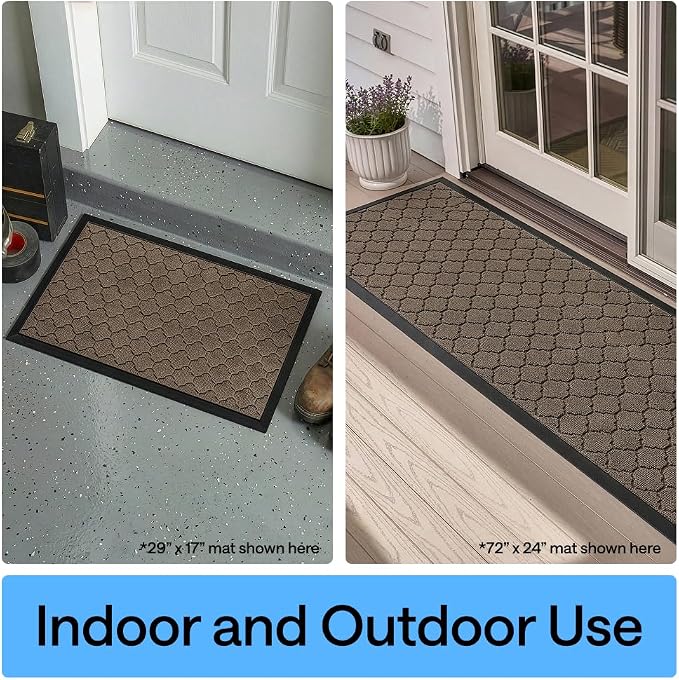 GORILLA GRIP 100% Waterproof All-Season WeatherMAX Doormat, US Designed Natural - Image 10