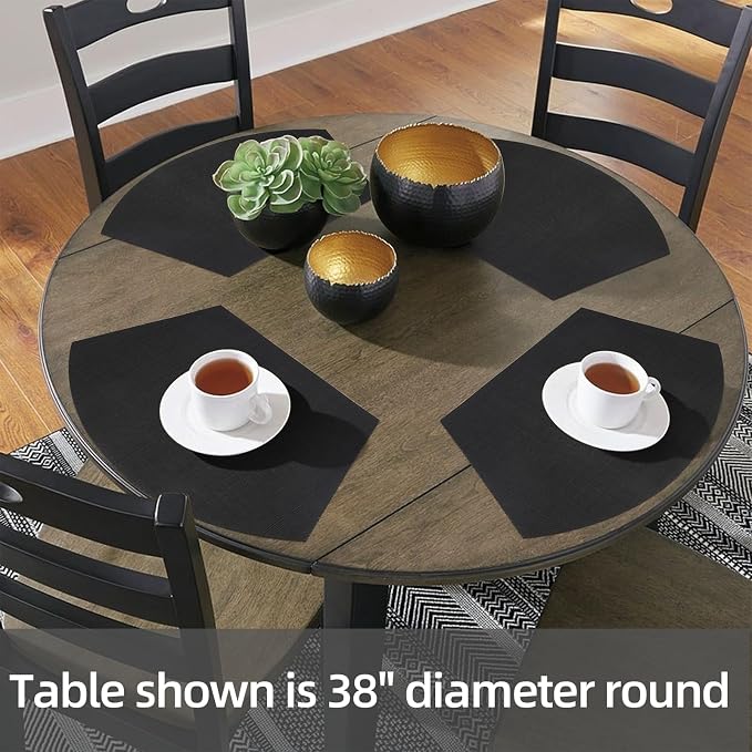 SHACOS Small Round Table Placemats Wedge Placemat Set of 4 Non Slip Heat - Image 5