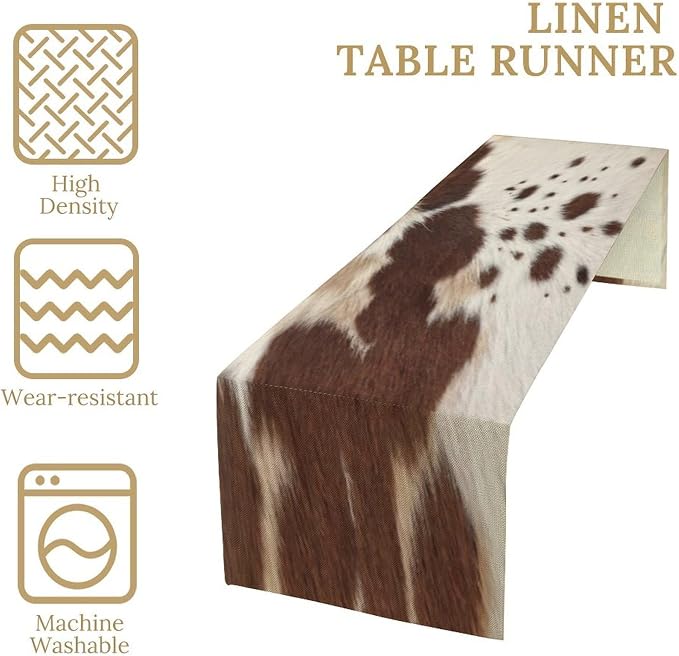 Cow Print Table Runner, 13x36 Inch - Image 4