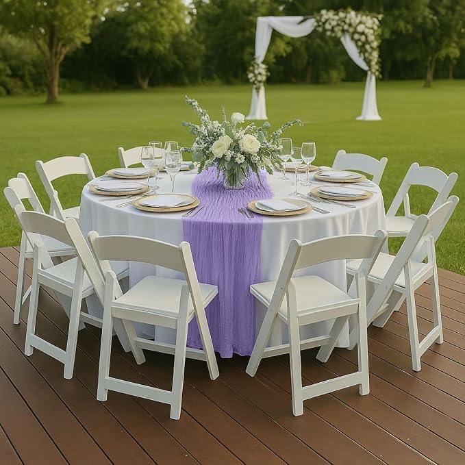 12 Pack Lilac Purple Cheesecloth Table Runner – 10FT x 12pcs Boho Gauze Table - Image 5