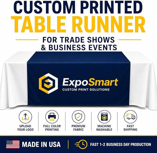 24x72 Custom Table Runner with Business Logo, Ships Next Day, Made in USA Thick - Image 2