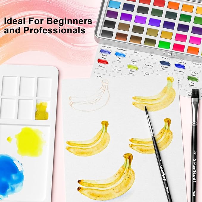 Watercolor Paint Set 100 Colors Including Metallic, Watercolor Kit with Case, Watercolor Paper, Paint Brushes, Palette and Accessories, Water Color Art Supplies Gift for Adults Kids Artists