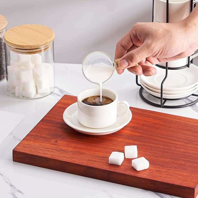 Espresso Cups Set of 4, 4oz Stackable Coffee Cups - Image 4