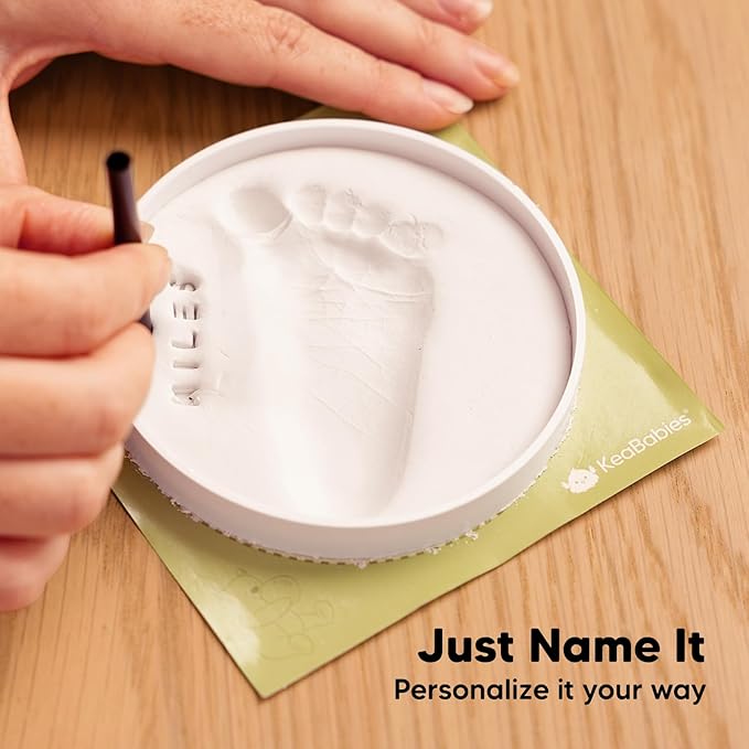Baby Hand and Footprint Kit Girls, Boys - Personalized Baby Footprint Ornament Kit, Newborn Keepsake Gifts for New Mom, Easy to Use Handprint Makers, Cute Shower Gifts (Glaze Finish)