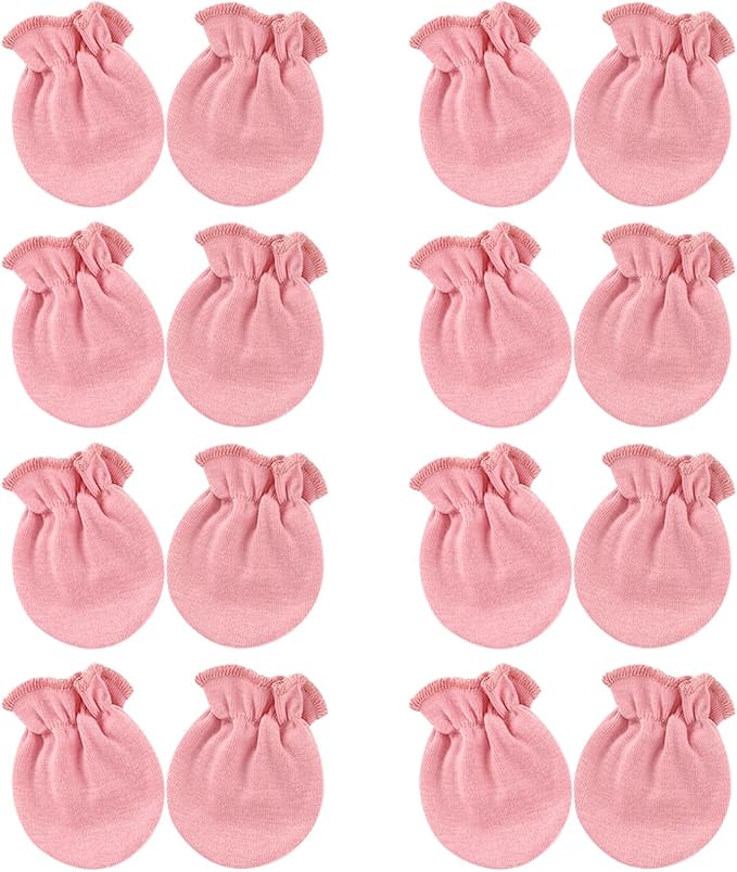 BQUBO Newborn Infant Toddler Mittens No Scratch Cotton Elastic Wrist Gloves Hypoallergenic for 0-6 Months Baby Boys Girls