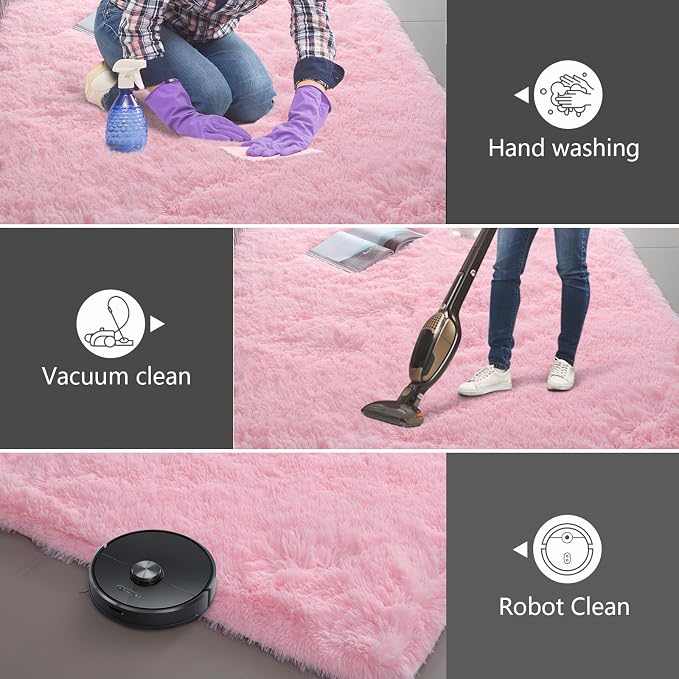 Shag Runner Rug for Bedroom Living Room 2x6 Upgrade Non-Slip Fluffy Soft - Image 4