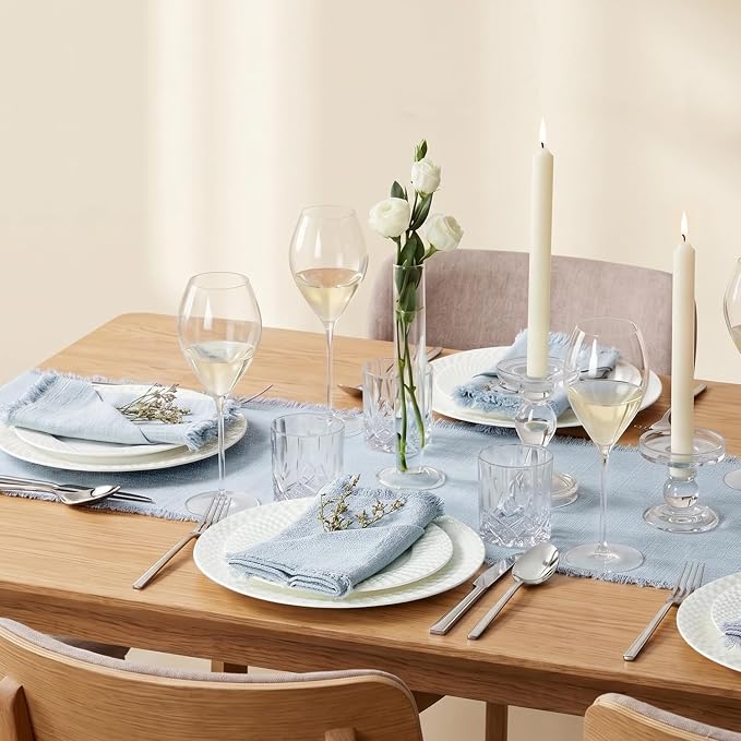 14 x 120 Inches Frayed Edge Table Runner, 270G Heavyweight Sand Washed Slub - Image 5