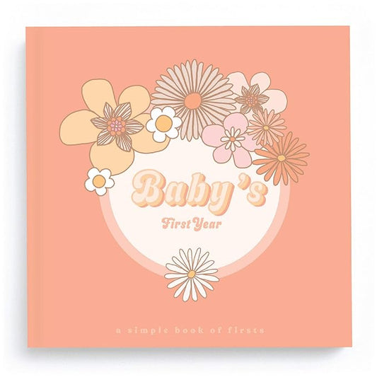 Lucy Darling Flower Child Baby Memory Book – First 5 Years Journal & Photo Album, Gender-Neutral Keepsake for Baby Boy/Girl, Mom Gift
