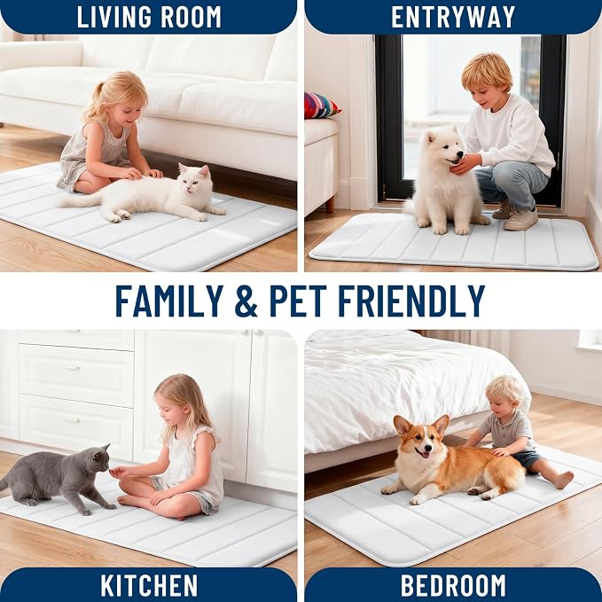 OLANLY Memory Foam Bath Mat 40x24, Super Soft Absorbent Bathroom Rugs, Quick Dry - Image 9