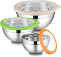 LIANYU Mixing Bowls with Lid Set of 3, Stainless Steel Metal Mixing Bowls | by LIANYU