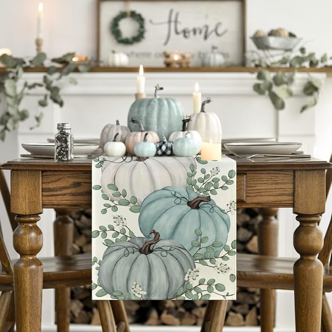 Artoid Mode 210 GSM Fall Table Runner 13x60 Inch Home Party Decor | Pumpkins - Image 2