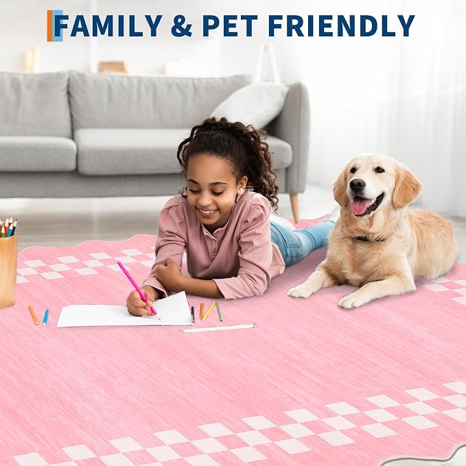 GarveeHome 4x6 Area Rug Small Washable Living Room Rug Scalloped Rug - Image 3