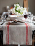 Solino Home 100% Pure Linen Table Runner, 14 x 144 in, French Stripe | Table by SolinoHome