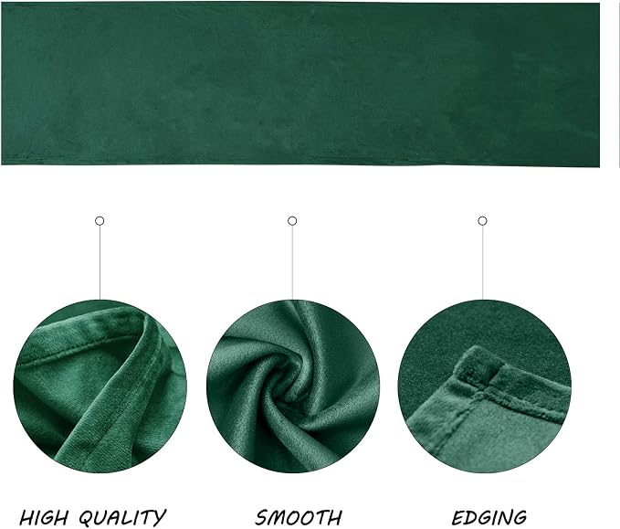 BALCONY & FALCON Table Runner Velvet Emerald Green 14"x118" | Elegant, Fall - Image 2
