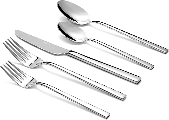 20-Piece Durable 18/10 Silverware Set, Stainless Steel Flatware | Dishwasher by Stahlsmith