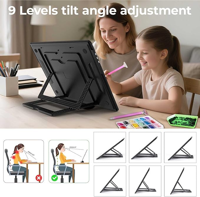 Zocelight Rechargeable A4 Light Pad with Built-in Stand,Super Bright Magnetic Light Table with Physical Buttons,Wireless Light Box for Tracing, Light Board for Diamond Painting,Sketching Weeding Vinyl