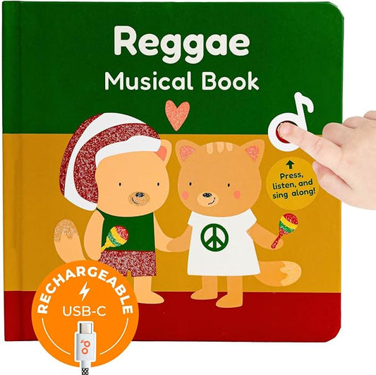 Cali's Books Reggae Musical Book for Toddlers 1-3 with Favorite Bob Marley Songs. Sound Book for Toddlers 1-3 for Kids