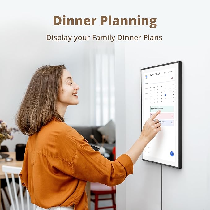Dragon Touch 21.5" Digital Calendar Chore Chart – 1080P Full HD Interactive Touchscreen, Smart Family Planner, Hearth Display Digital Calendar Wall & Desk Mountable for Seamless Scheduling Black