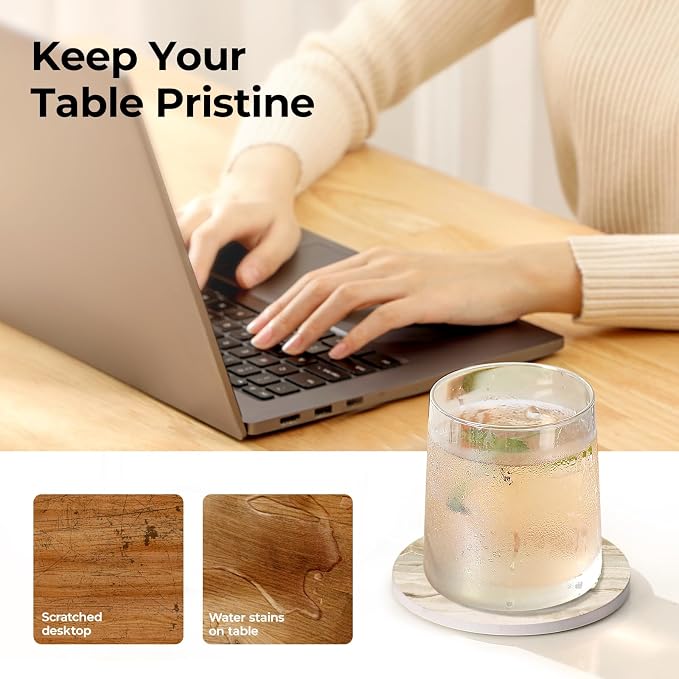 LlFVER Coasters Set of 8, Absorbent Drink Coaster - Image 5