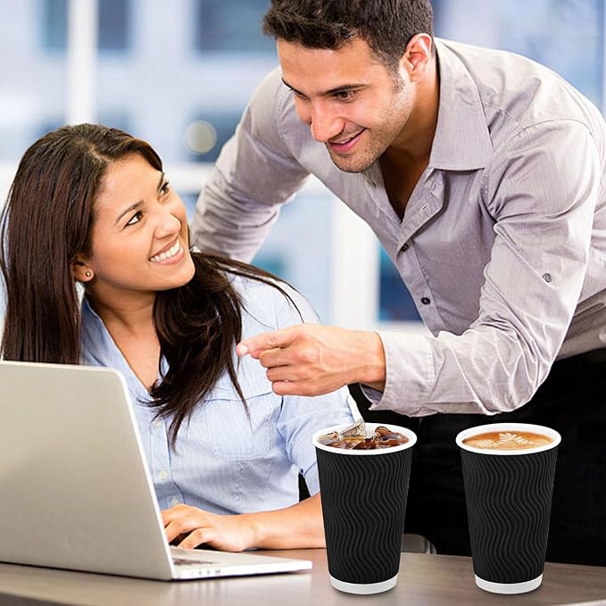Lamosi 90 Pack Coffee Cups 16 oz, Disposable Paper Coffee Cups No Lids | - Image 6
