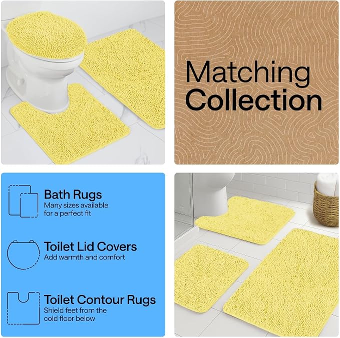 GORILLA GRIP Bath Rug Mat 60x24, Thick Soft Absorbent Chenille, Quick Dry - Image 8