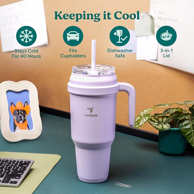 REDUCE Reusable 50 oz Cold1 Water Tumbler – Ergonomic Handle – Double-Wall - Image 3