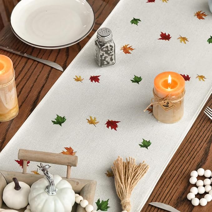 Artoid Mode 210 GSM Fall Table Runner 13x36 Inch Home Party Decor | Maple Tree - Image 7
