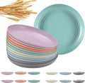 HEYCOME 12 Pcs Unbreakable Deep Dinner Plates Set, 10 inch Reusable Plastic by StayHealthyStayHappy