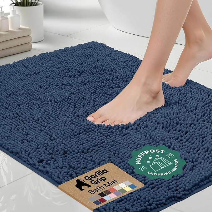 GORILLA GRIP Bath Rug Mat 60x17, Soft Absorbent Chenille, Quick Dry Microfiber by Unknown