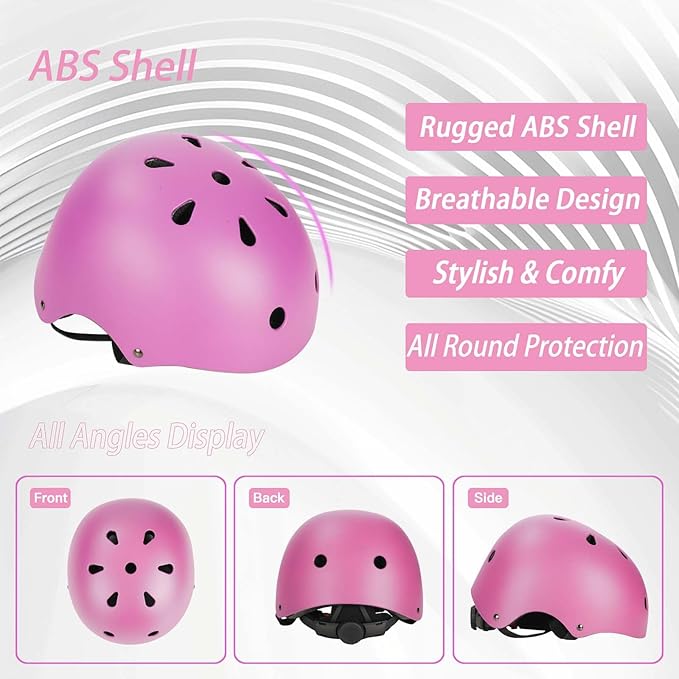 Kids Bike Helmet Set Adjustable Helmet for Ages 3-15 Kids Toddler Boys Girls Youth, Multi-Sport Bicycle Skateboarding Football Rollerskating Scooter Rollerblade Balance Bike Helmets